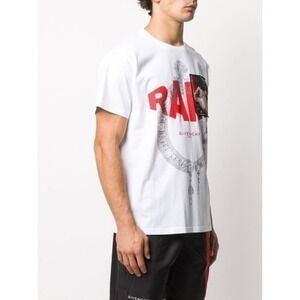 Givenchy Rare Logo Regular Fit White Short Sleeve Graphic Cotton Tee Size M NWOT